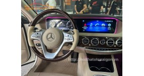 Benz S Class nâng cấp vô lăng MayBach, màn hình Flyaudio cảm ứng tràn viền